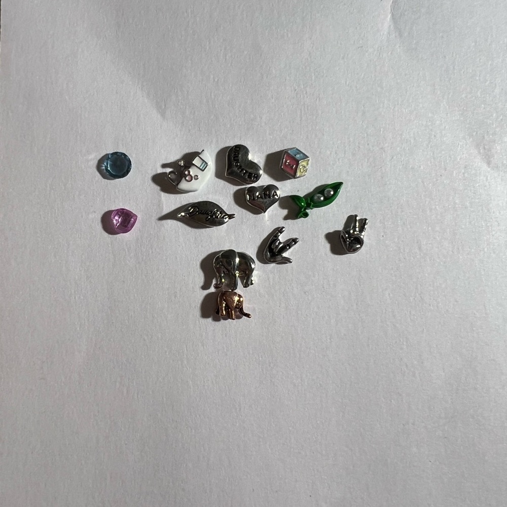 Origami Owl Silver and Blue Charms Set